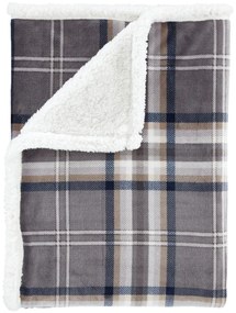 Szary koc z materiału sherpa 130x170 cm Kelso Check – Catherine Lansfield