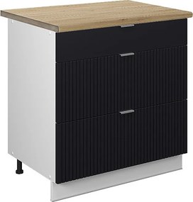 Szafka dolna do kuchni czarne paski 80x60x82 fame-line