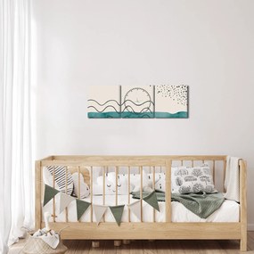 Obraz - Abstrakcyjny obraz plaży N⁰1 (z zegarem) (90x30 cm)