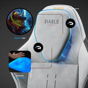 Fotel gamingowy materiałowy Diablo X-One Prime Normal Size, Nightwolf Moon
