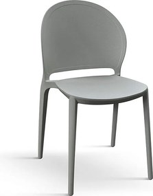 Zestaw 4 szarych krzeseł z polipropylenu - MARBELLA