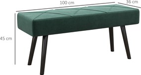 HOMCOM Ławka Tapicerowana Łóżkowa Zielona z Wzorem X | Aosom PL