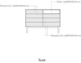 Ciemnoszara niska komoda 120x90 cm Corvo – Teulat