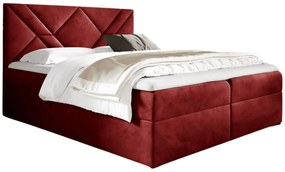 Czerwone pikowane łóżko kontynentalne 5 rozmiarów - Velvaro