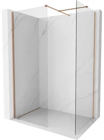 Mexen Kioto-X ścianka prysznicowa Walk-in 80 x 80 cm, transparent 10 mm, miedź szczotkowana - 800-080-202-65-00-080-X