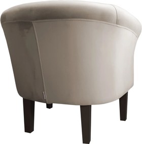 Fotel Milo tkanina Welur wygodny fotel tapicerowany do salonu i sypialni : Kolor nogi - Venge, Kolor tkaniny - VELVET - MG09, Wysokość nogi - 20 cm