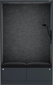 Kabina akustyczna SALLY MentalBox 1150 mm – antracytowy korpus, ciemnoszare siedzisko