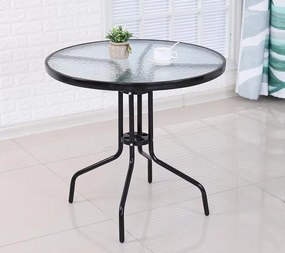 Stół stolik okrągły FI70 Bergamo T20 szklany metal na balkon taras do ogrodu