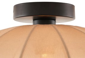 Lampa sufitowa w stylu japandi, brązowa, z abażurem z tkaniny - BidaDesignerski Oswietlenie wewnetrzne