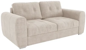 Kanapa 3-osobowa rozkładana typu express z beżową tapicerką - Miejsce do spania 140 cm - Materac 14 cm - BOLIPO