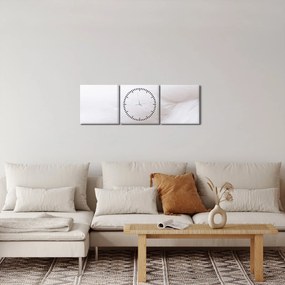 Obraz - Białe pióro (z zegarem) (90x30 cm)