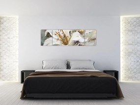 Obraz - Abstrakcja z lilią (170x50 cm)