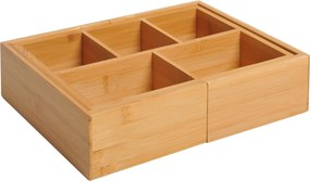 HOMCOM Organizer do szuflady Rozsuwany 5-7 przegródek Bambusowy Pudełko do przechowywania Naturalny 246x176x7cm | Aosom PL