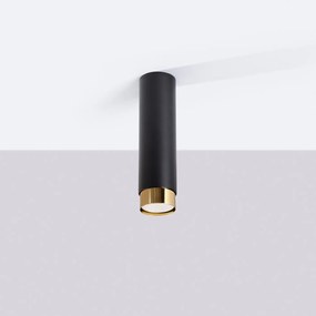 Plafon NERO 22,5 czarny/złoty tuba SOLLUX  LIGHTING