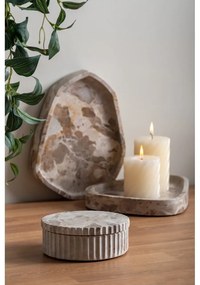 Jasnobrązowy kamienny pojemnik dekoracyjny ø 15x6 cm Marble – PT LIVING