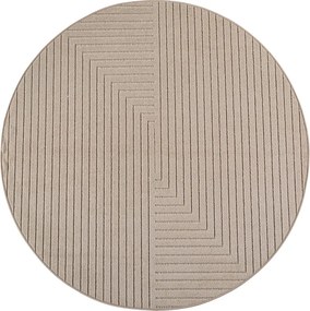 Dywan uniwersalny Nova 3D Geometria beżowy koło 200 cm x 200 cm