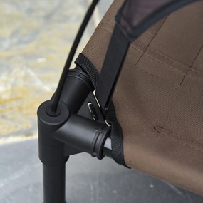 Łóżko dla Psa PawHut z Baldachimem dla Lepszego Wypoczynku, Oddychające, Idealne na Zewnątrz, Kawa+Czarny, 76x61x73cm