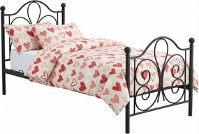 Czarne rustykalne łóżko 90x200 cm T0-F95