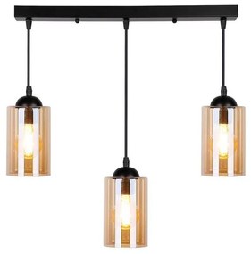 Czarna lampa wisząca ze szklanym kloszem 10x55 cm Bistro – Candellux Lighting