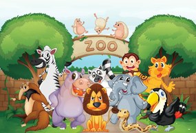 Fototapeta - Wesołe Zoo (196x136 cm)