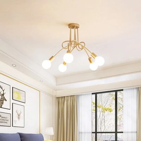 Lampa sufitowa metalowa loft supła wisząca AT42-5SZ-Złoto