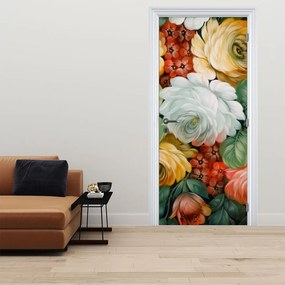 Fototapeta na drzwi - Malowany bukiet kwiatów (95x205cm)