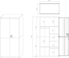 Metalowa szafa gospodarcza Dawid Smart 90x40x185 cm, biała