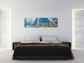 Obraz - Norweskie miasteczko (170x50 cm)