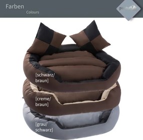 Petstuff Legowisko dla psa, czarno-brązowe, 65 x 50 x 20 cm