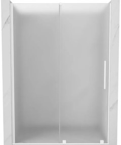 Mexen Velar drzwi prysznicowe rozsuwane 130 cm, szron, białe - 871-130-000-31-20