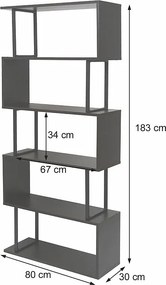 Półka MCW-A27,  szary, czarny metal
