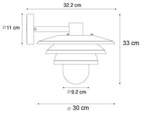 Zewnetrzna Designerska lampa ścienna zewnętrzna czarna IP44 - MortyDesignerski Oswietlenie zewnetrzne