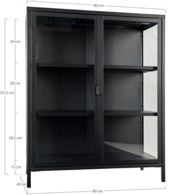 Czarna metalowa witryna 80x101,5 cm Brisbane – House Nordic
