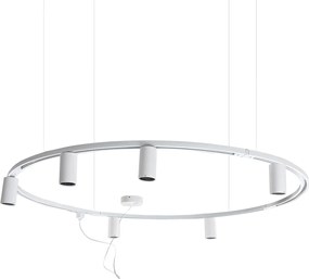 Nowoczesny wiszący system oświetlenia szynowego z 6 reflektorami białymi 1-fazowymi GU10 50 mm - Iconic Ruby Honey