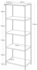 Stalowy regał w matowym białym kolorze 60x170x46,5 cm Tower – YAMAZAKI