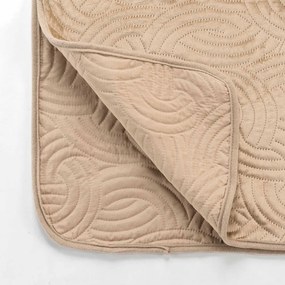 Jasnobrązowy aksamitny zestaw narzuty na łóżko i poszewki na poduszkę 240x260 cm Solange – douceur d'intérieur