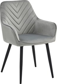 Krzesło fotelowe z przeszyciami w jodełkę Nana, welur