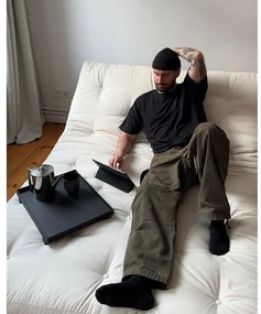 Brązowa rozkładana sofa 140 cm Roots Black Night – Karup Design