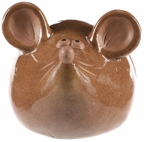 Dekoracja ceramiczna Mysz, 17 x 14 x 14 cm,brązowa, 17 cm