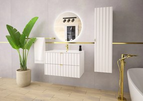Szafka z umywalką wpuszczaną Arcos 07, biały mat, 80 cm - zestaw 3