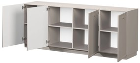 Komoda czterodrzwiowa Lorini 200 cm - kaszmir / złote uchwyty T-bar