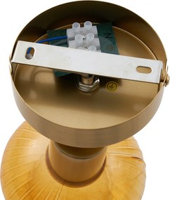 Nowoczesny sufitowy reflektor złoty z okrągłym bursztynowym szkłem - Teddy