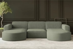 Narożnik Parma Studio U, do salonu, tkanina Poso, zielony (47)