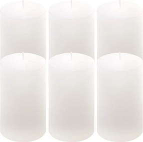 Zestaw świec rustykalnych, 11,5 cm, Ø 6,8 cm, biały, 6 szt.