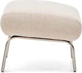 Beżowy podnóżek z tkaniny szenilowej Amsen – Kave Home