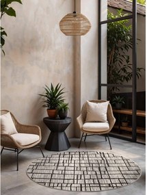 Czarny/kremowy okrągły dywan odpowiedni na zewnątrz ø 160 cm Haringey Crouch – Ted Baker