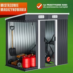 Domek narzędziowy L do ogrodu antracytowy Jurhan