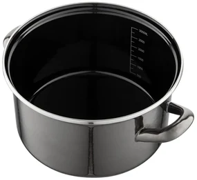 Garnek emaliowany z pokrywką 3,3 l, czarny