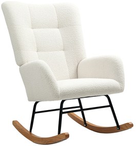 HOMCOM Bujany Fotel, przytulny pokrycie, gruba wyściółka, antypoślizgowy, Kremowy