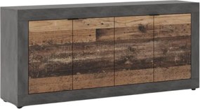 Komoda Czterodrzwiowa BLAGO 180 cm Ciemny Dąb/Czarny Loft